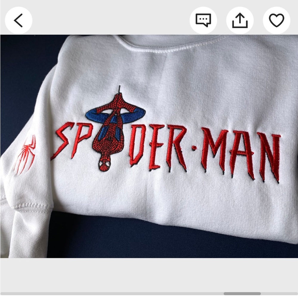 White Spider-Man Crewneck (Etsy)